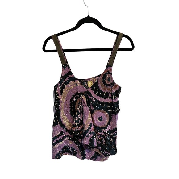 TEA AND HONEY Brand Womens Top 100% Silk Racerback Tank Blouse Sz M - Picture 1 of 4